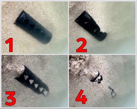Wave simulation tank testing beforeduringafter 60 minute wave test Fig 6 Wave simulation tank testing (before/during/after 60 minute wave test). Fig 6