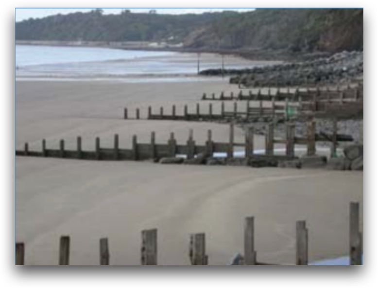 Wooden groynes Wooden groynes